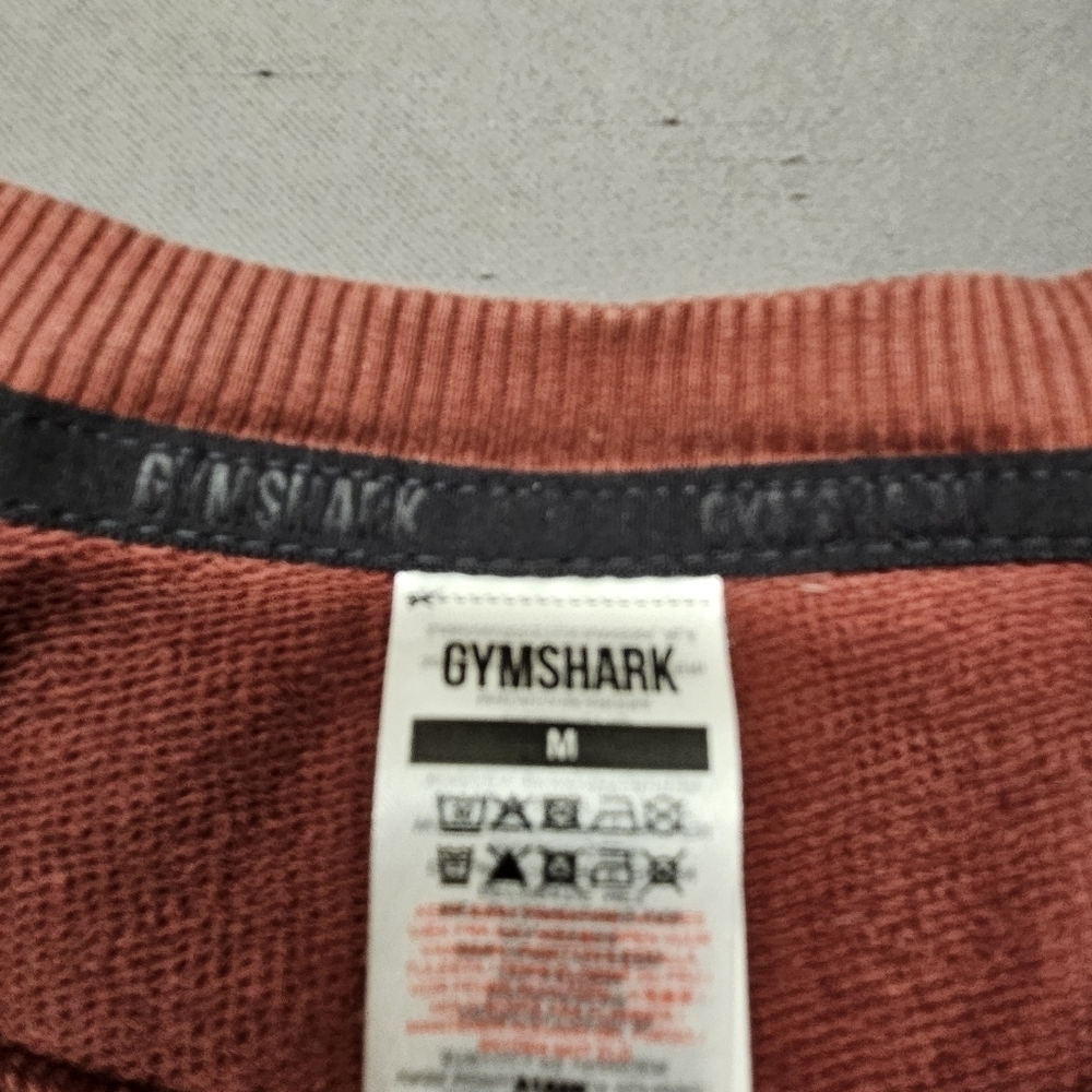 Gymshark Mens Red Bold Crew Neck Long Sleeve Pullover Sweatshirt Size Medium - Picture 2 of 6